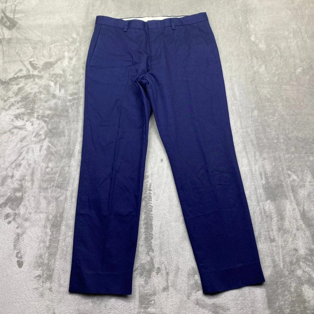 J.Crew Ludlow Slim Navy Blue Larusmiani Italian Cotton Dress Pants Sz 30